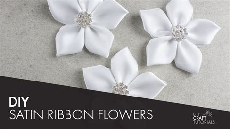 SATIN RIBBON FLOWER TUTORIAL How To Make A Flower From Ribbon DIY