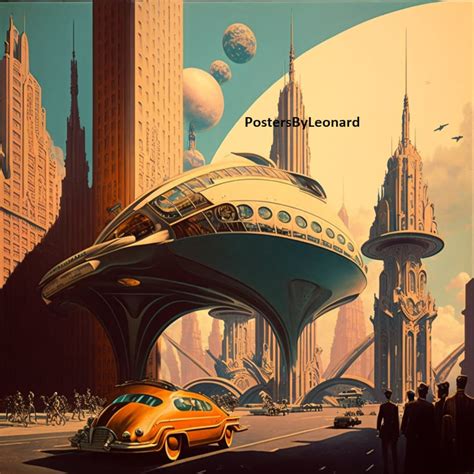 Retro Futurism City - Etsy