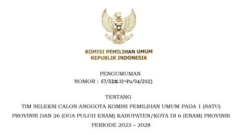 Ini Daftar Nama Tim Seleksi Calon Anggota Kpu Sumatera Selatan Dan 26