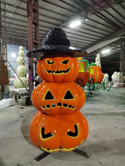 Customs Fiberglass Halloween Statue Sculpture Crafts Giant Pumpkin Props Toy Accessories Outdoor