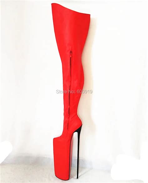 Free Shipping 50cm Heel High 19 68 In Heel Sex Boots Genuine Leather