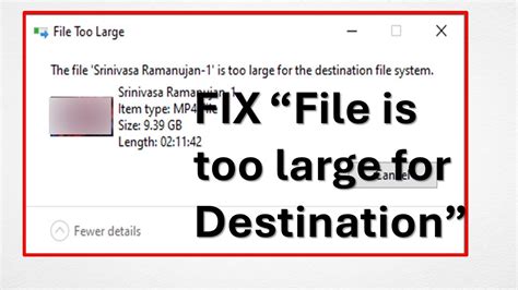 How To Fix File Is Too Large For Destination Problem Dolu