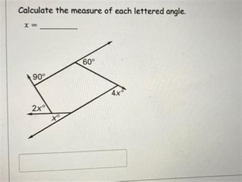 Solved Calculate The Measure Of Each Lettered Angle X Chegg