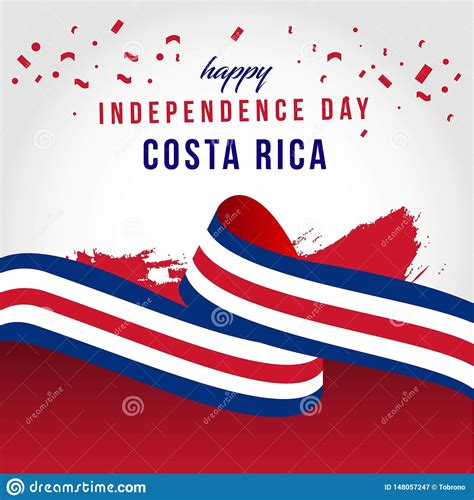 Ilustra O Feliz Do Projeto De Costa Rica Independent Day Vetora