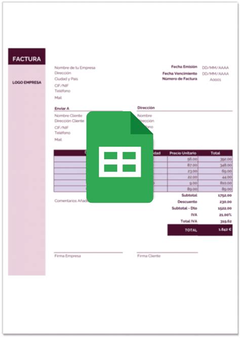 Plantillas De Factura En Google Sheets Descarga Gratis Quipu Hot Sex