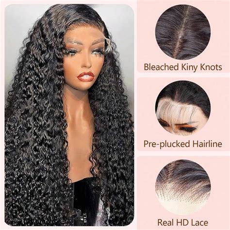 Cueki Water Wave X Lace Frontal Wigs Density Inch Human Hair