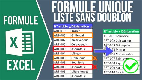 Ntroduire 46 Imagen Formule Excel Pour Extraire Une Liste Sans Doublon