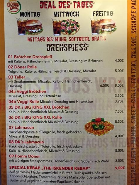 Menu at Döner King restaurant Neuwied