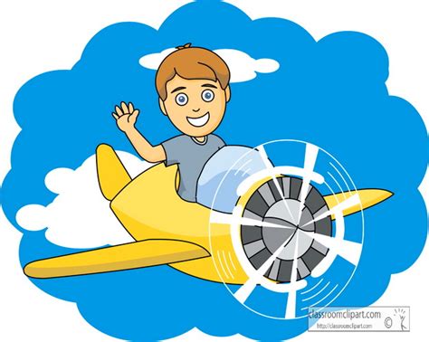 Cartoons Clipart - flying_airplane_cartoon_02 - Classroom Clipart