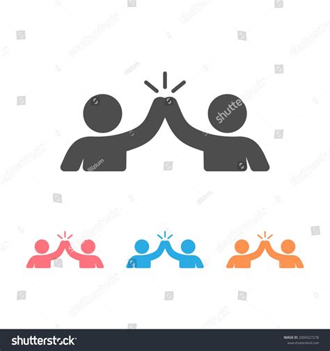 High Five Hand Gesture Silhouette Icon Stock Vector Royalty Free