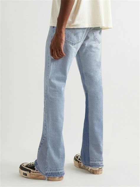 Gallery Dept 90210 La Flare Frayed Distressed Jeans Blue Gallery Dept