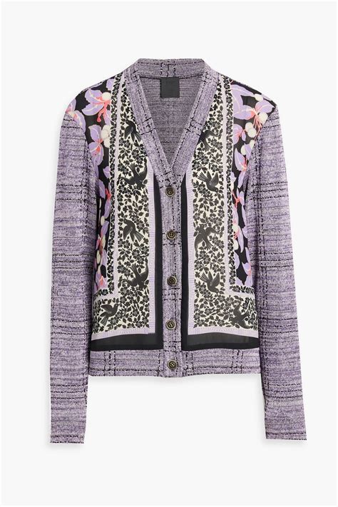 Anna Sui Floral Print Crepe And Jacquard Knit Cardigan The Outnet