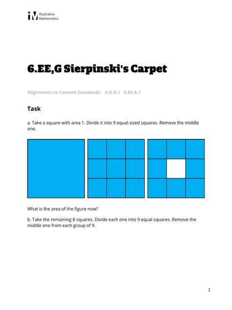 6.EE.a.1 Sierpinski S Carpet | PDF | Fractal | Area