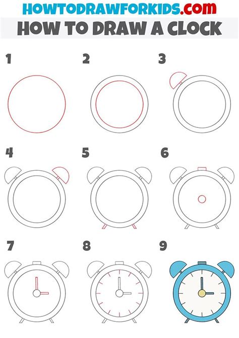 draw  clock easy drawing tutorial  kids clock drawings