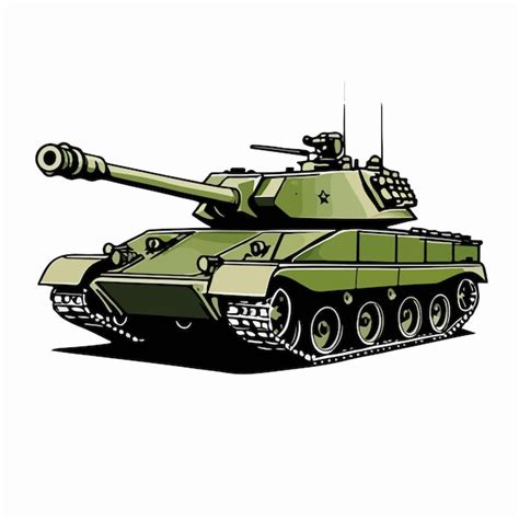 Vector De Un Tanque Del Ejército Vector Premium