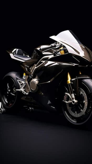 Premium AI Image | A motorcycle with a black background and a white ...