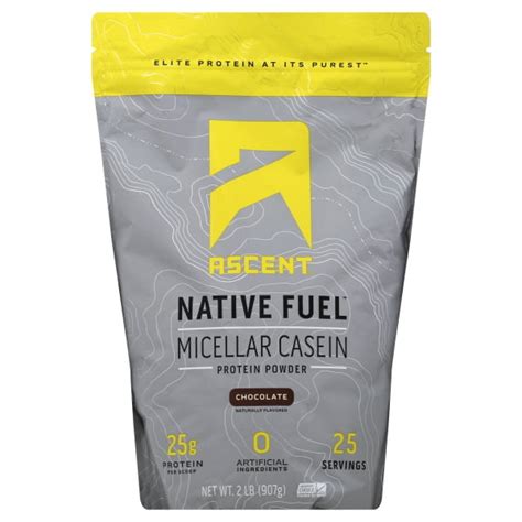 Ascent Native Fuel Micellar Casein Protein Powder 2 Lbs Chocolate