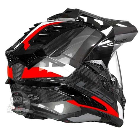 Ls Mx Carbon Explorer C Frontier Titanium Red Helmet