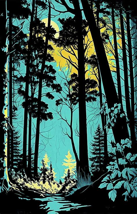 Pop Art Poster Forest Landscape Digital Art by Nature Mavericks - Fine ...