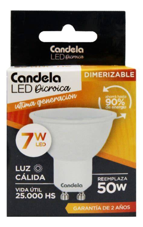 Lampara Dicroica Led Aluminio Dimer Luz C Lida W Candela Candela