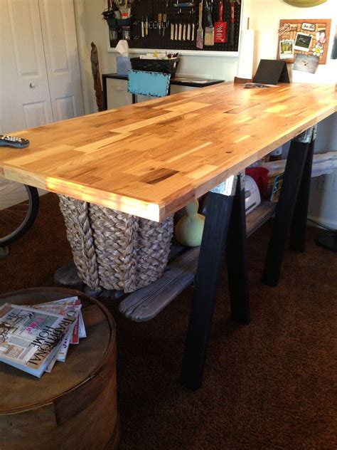 Diy Butcher Block Table Ana White Butcherblock Farmhouse Table And Benches Diy Projects