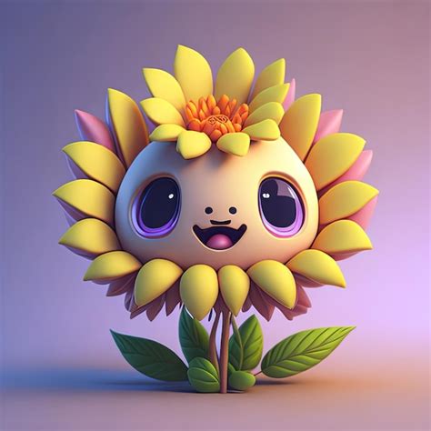 Premium AI Image Cute Sunflower