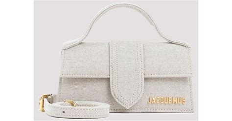 Jacquemus Linen Le Bambino Mini Flap Bag In Beige White Lyst