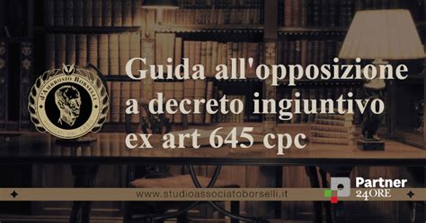 Guida Allopposizione A Decreto Ingiuntivo Ex Art Cpc