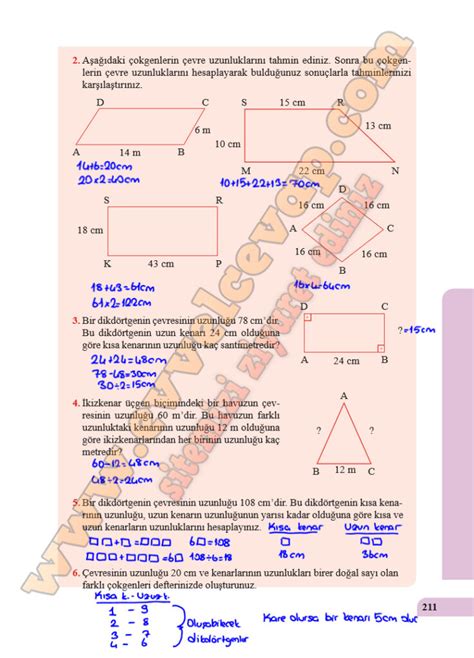 5 Sınıf Özgün Yayınları Matematik Ders Kitabı Cevapları Sayfa 205 206