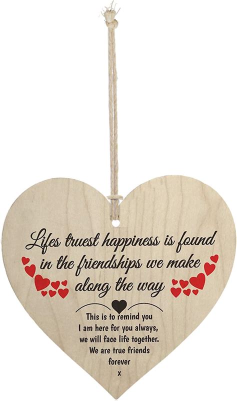 Meijiafei Friendship Lifes Truest Happiness Wooden Hanging