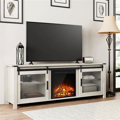 Amazon WAMPAT Fireplace TV Stand For Ups To 75 Inch TV Industrial