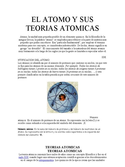 El Atomo Y Sus Teorias Atomicas Átomos Electrón