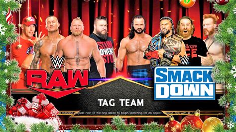 Team RAW Vs SmackDown 2022 Christmas Tag Team Match WWE 2K22 YouTube