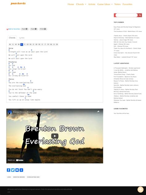 Everlasting God Brenton Brown Pnwchords Pdf Contemporary