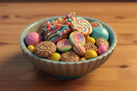 Premium AI Image | Colorful candy bowl