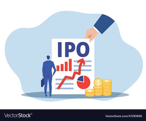 Ipo Initial Public Offering Businessman Offer Vector Image