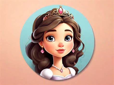 Premium Vector Vector Beautiful Princess Cartoon Character Sticker