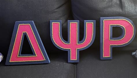 Inch Styrofoam Greek Letters Delta Psi Rho With Gold Gems Etsy