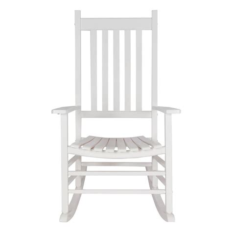 Shine Company Vermont Porch Rocker White Wood Outdoor Rocking Chair 4332WT