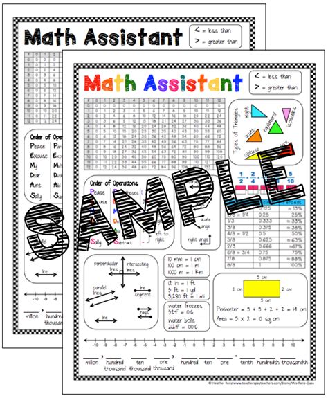 Reference Sheet 5th Grade Printable Templates Free