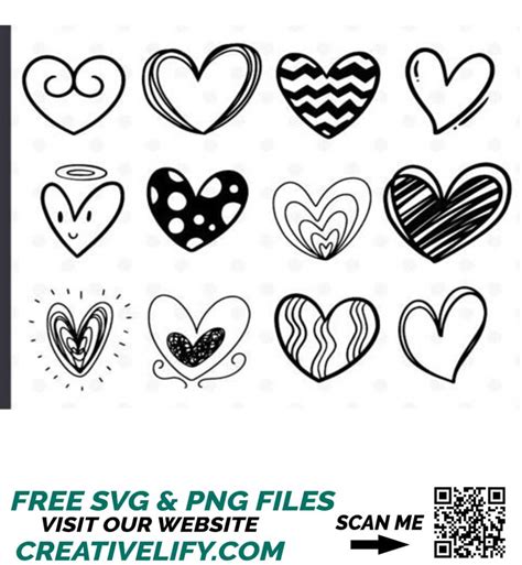 Doodle Heart Svg Heart Svg Bundle Hearts Svg Love Svg Doodle Inspire