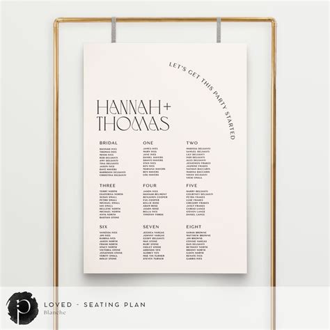 Loved - Seating Plan Chart