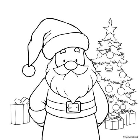 Coloring Page Of Santa Hat