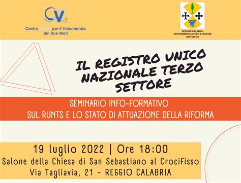 Csv Dei Due Mari Ets Incontro Info Formativo Sullo Stato Di