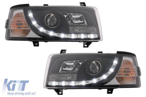 Led Drl Headlights Suitable For Vw Transporter T Black