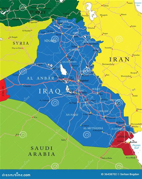 Iraq Map Stock Photography - Image: 36438702