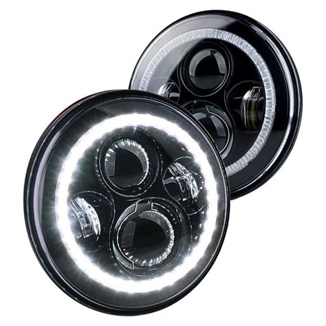 Xprite HL 90W G2 W 7 Round Black Projector LED Headlights With