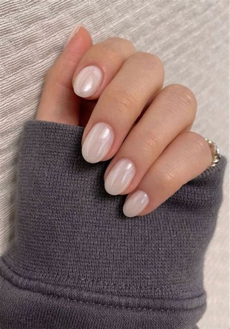 White Pearl Extra Short Almond Coffin Round Nail Tips Press Etsy In