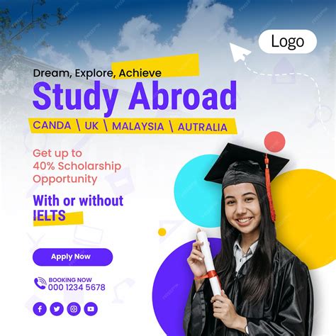 Study abroad post template design | Premium AI-generated vector