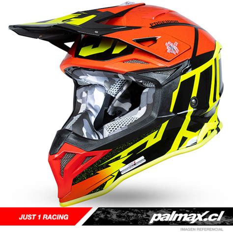 Casco Motocross Enduro J Poseid N Fluo Yellow Red Just Racing